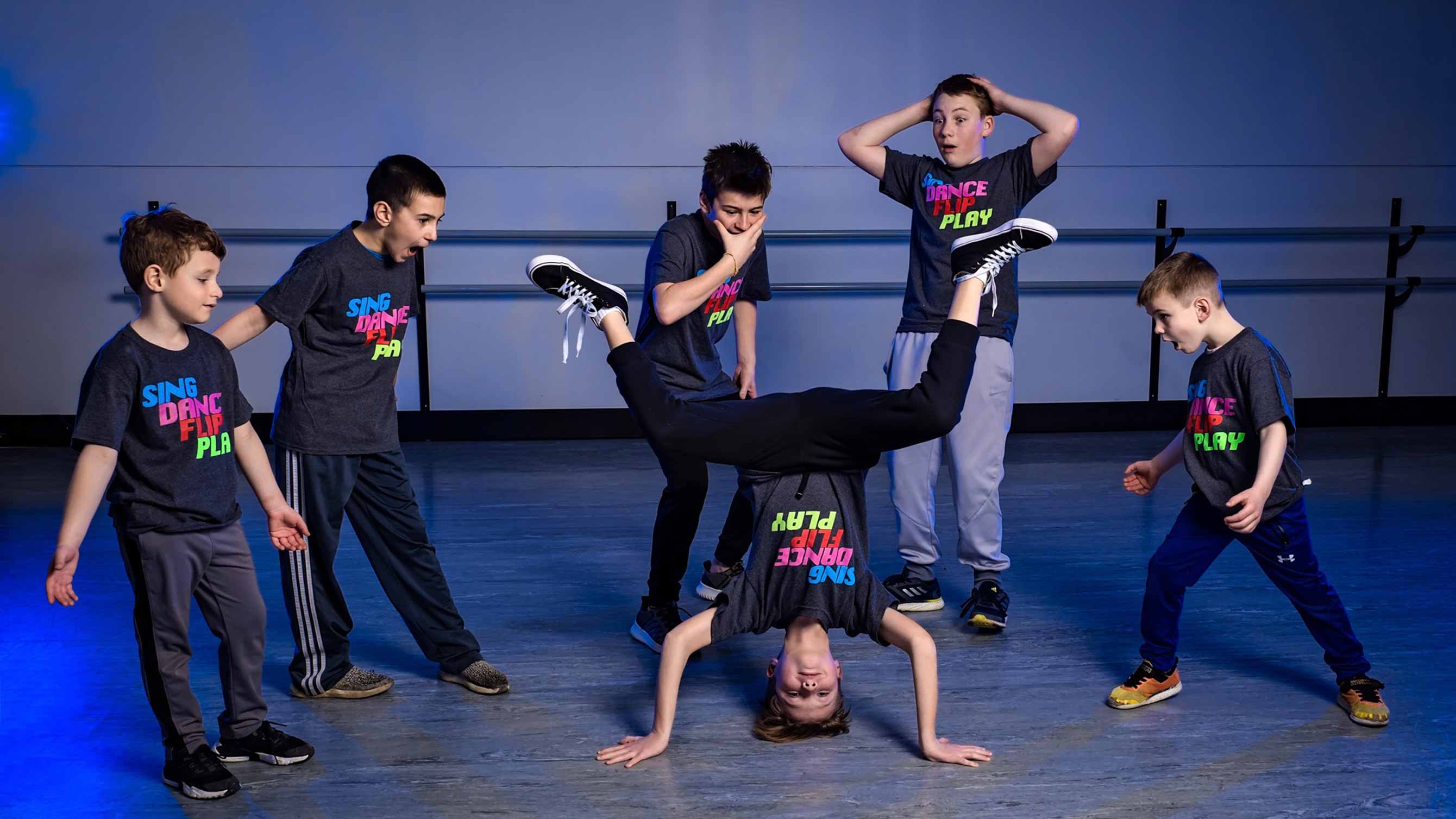 Photo of boys in hip hop class